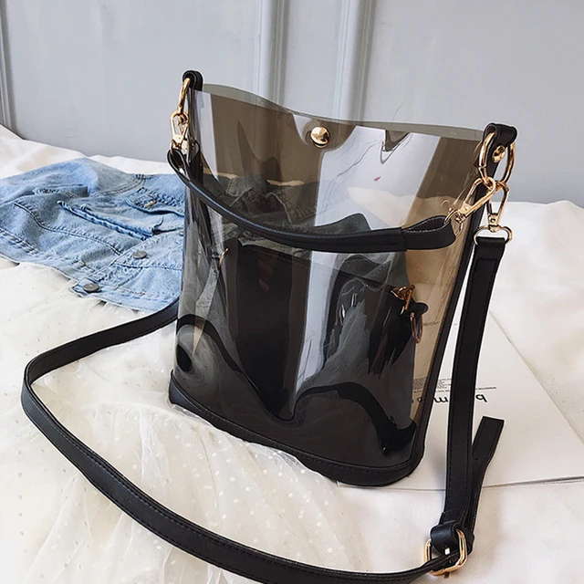 Bolso transparente de PVC para mujer, bolsa cruzada de cubo, de lujo, a la  moda, de alta calidad, 2 unids/set - AliExpress