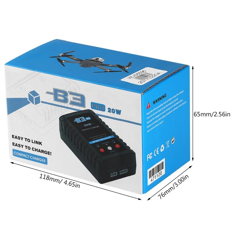 B3 20 Вт 2 S-3 S LiPo Интеллектуальный Аккумулятор Компактный Легкий баланс зарядное устройство ABS для RC вертолетный липо зарядное устройство LiPo 2 S-3 S зарядное устройство