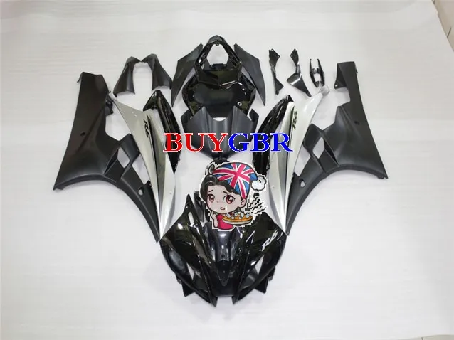 

Обтекатели для мотоцикла, черные и серебряные Обтекатели для Yamaha YZF-600 R6 2006 2007, обтекатель, Бесплатная ветровая защита