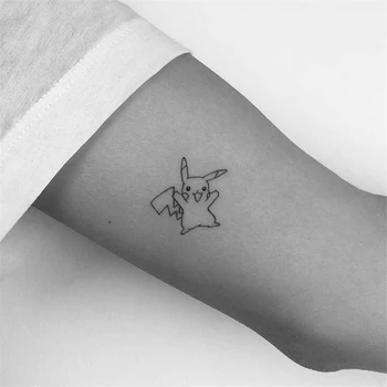 

Cartoon Anime Pokemon Periphery Pikachu Print Waterproof Durable Girl Tattoo Personalized Water Transfer Stickers Gift