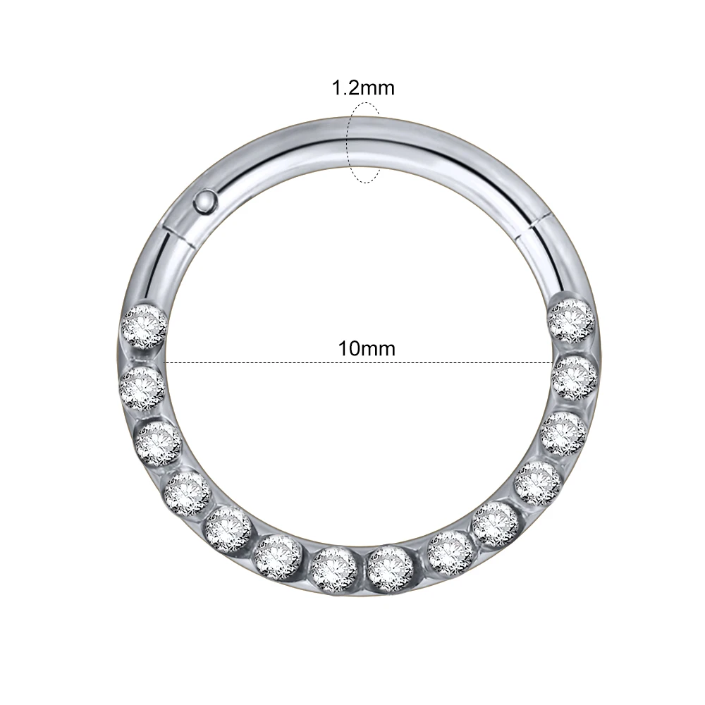 ZS, 1 шт., 16 г, 316L, нержавеющая сталь, Кристальное кольцо для носа, кликеры, перегородка, кольца круглой формы, спираль, ушной хрящ, пирсинг, ювелирные изделия - Окраска металла: A-10