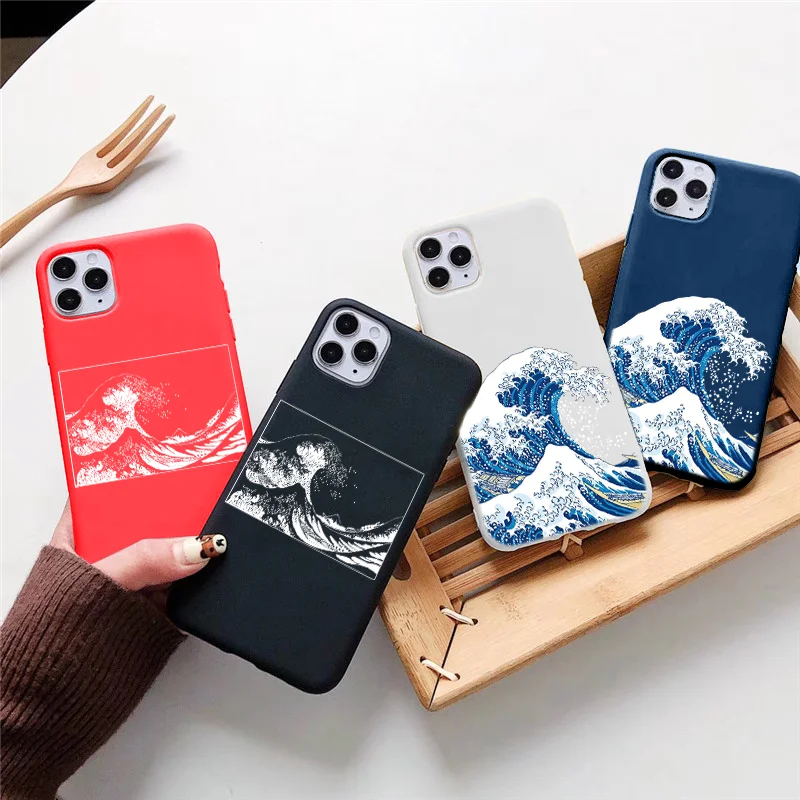 Большая волна kanagawa чехол для телефона iPhone X XS MAX XR мягкий 11 12 Pro 5 6 7 8 Plus SE2 Magic