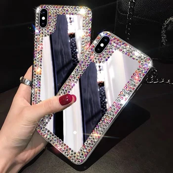 

Luxury Diamond Mirror Phone Case For iPhone 11 Pro XR XS MAX X 8 7 6 6S Plus Fashion Girl Bling Clear Cases For iphone 11Pro Max