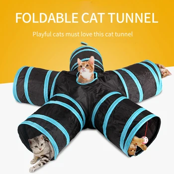 

Pet Five-channel Cat Channel Educational Toys Environmentally Friendly Sound Paper Tent Cat Toys Interactive Pet Supplies