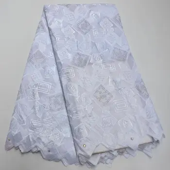

Nigeria Cotton Lace Fabric High Quality African Lace Fabric With Stones For Wedding Swiss Voile Lace In Switzerland PSA23-1
