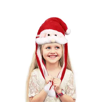 

Christmas Hat Moving Ear Plush Elk Santa Claus Type Luminous Kids Children Toy Flexible Fabric Safe and Comfortable