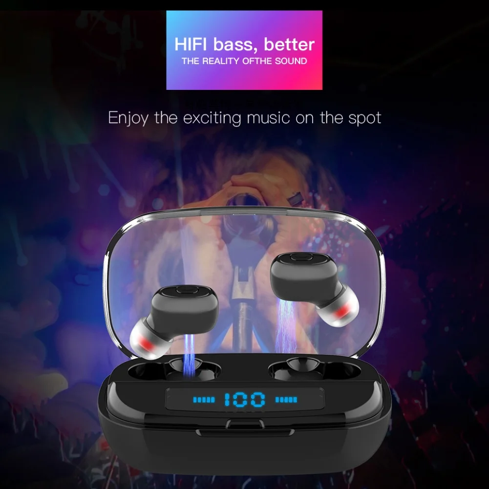 XI10S TWS 5,0 Bluetooth наушники Беспроводные спортивные наушники-вкладыши Bluetooth гарнитура с цифровым зарядным устройством/без цифрового зарядного устройства