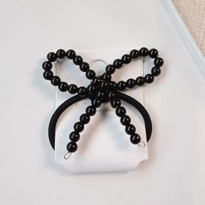 Scrunchy Black Bow М мизм 1 шт. бант имитация жемчужные заколки для волос для женщин/девочек резинки шпильки заколки аксессуары для волос ободок - Цвет: Scrunchy Black Bow