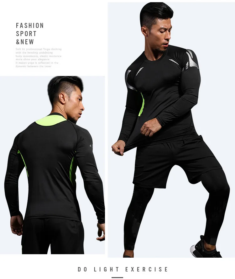 5 шт./компл. мужской спортивный костюм компрессионный комплект для фитнеса спортивный костюм Одежда для бега спортивная одежда упражнения тренировка колготки