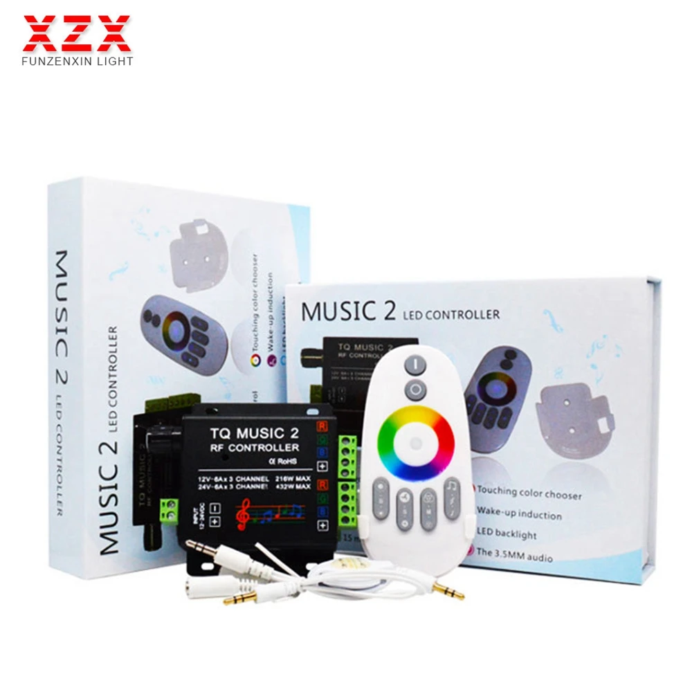 12V 24V LED Flex Strip RF Remote and Audio Color Changer with Dimming