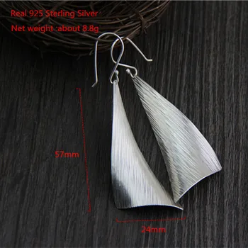 

Buyee 925 Sterling Silver Drop Earring Women Brushed Long Exaggerated Temperament Earrings for Women Wedding Party Jewelry
