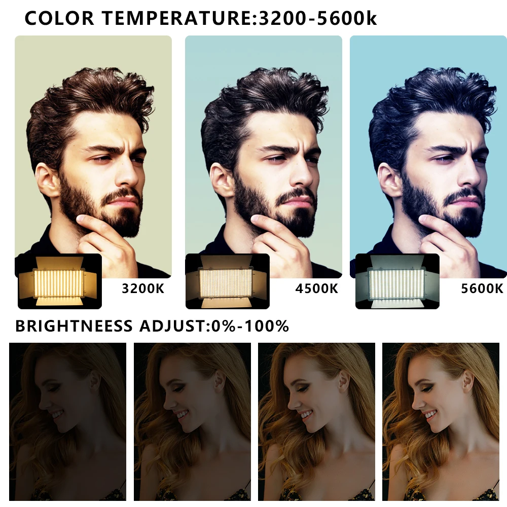 Jogo de Iluminação Vídeo ao Vivo Luz para Tiktok Photo Studio Youbute 40w - 50w Portátil Gravação Vídeo Fotografia Painel Lâmpada U800 Led - Image 5