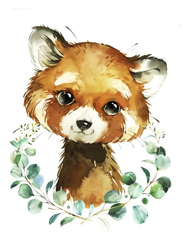 5D DIY Full Diamond Embroidery Animals Owl Fox Panda Raccoon 5D Diamond PaintingCross Stitch Mosaic Cartoon Home Decoration Gift 06