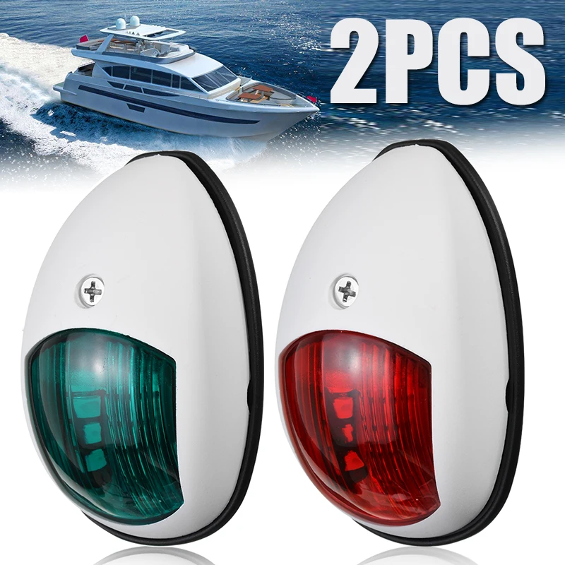 2pcs LED 1 foot red and green navigation motorcycle lights waterproof 12V