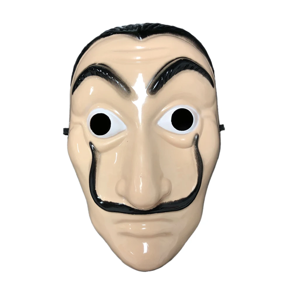 Dali La Casa De Papel Mask Cosplay Heist Plastic Masks Halloween Party Costume Props - Masks & Eyewear -