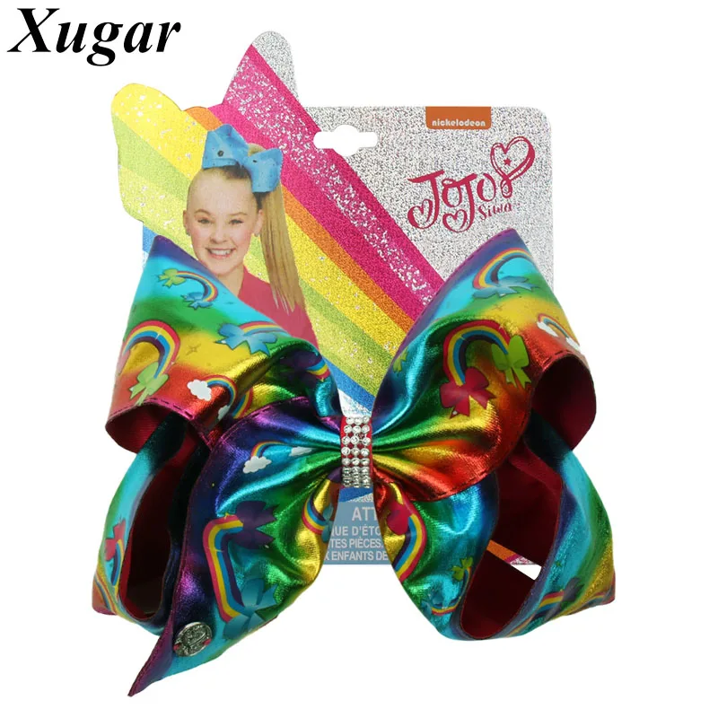" Jojo Siwa JOJO бант зажим для волос для девочек Градиент Радуга кожа большие волосы банты заколки Танцевальная Вечеринка Детские аксессуары для волос