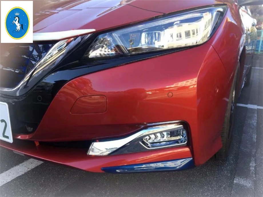 Yimaautotrim автомобильные аксессуары для автомобиля, передний противотуманный светильник, противотуманный светильник, защитная накладка, 2 шт., подходит для Nissan Leaf ABS