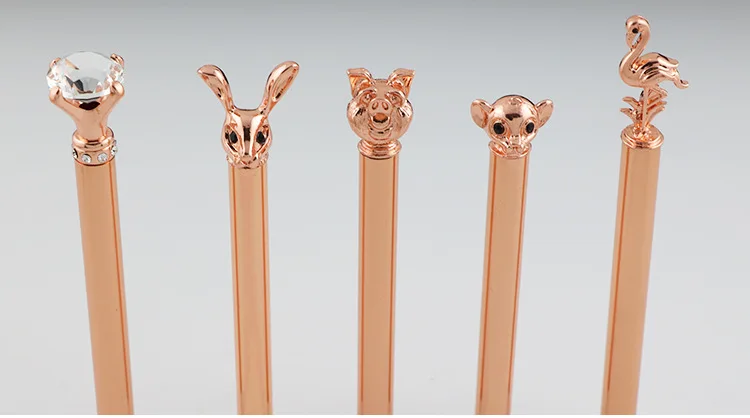 Metal Ball Point Pen Cartoon Rabbit Head Flamingo Modeling Animal Head Creative Students Prizes Stationery Currently Available