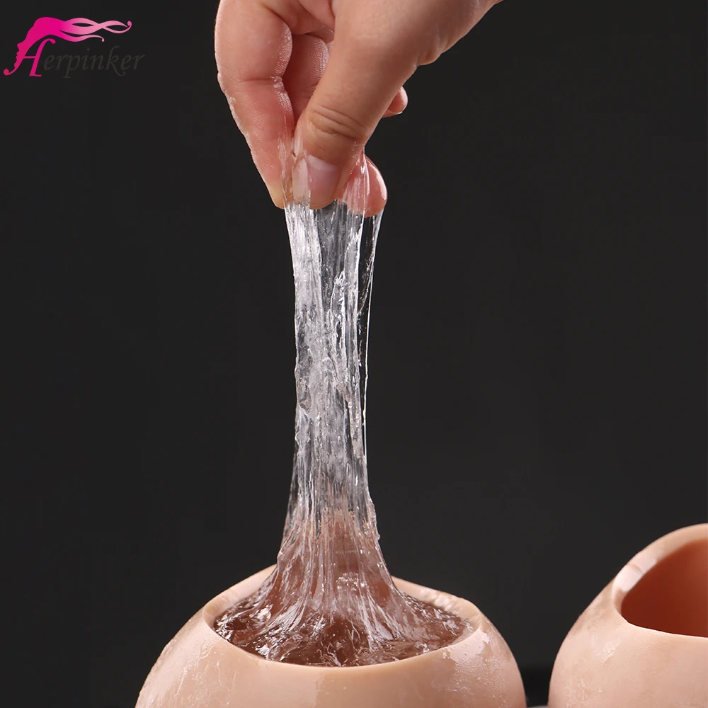 Herpinker pechos silicona Fake silicone breast forms for crossdresser makeup drag queen High Collar Sissy Artifical Breast1
