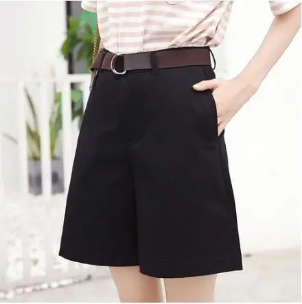 Летние женские шорты, свободные, OL, высокая талия, Pantalones Mujer, модные, широкие, короткие штаны, подходят ко всему, 5 цветов, LJ243