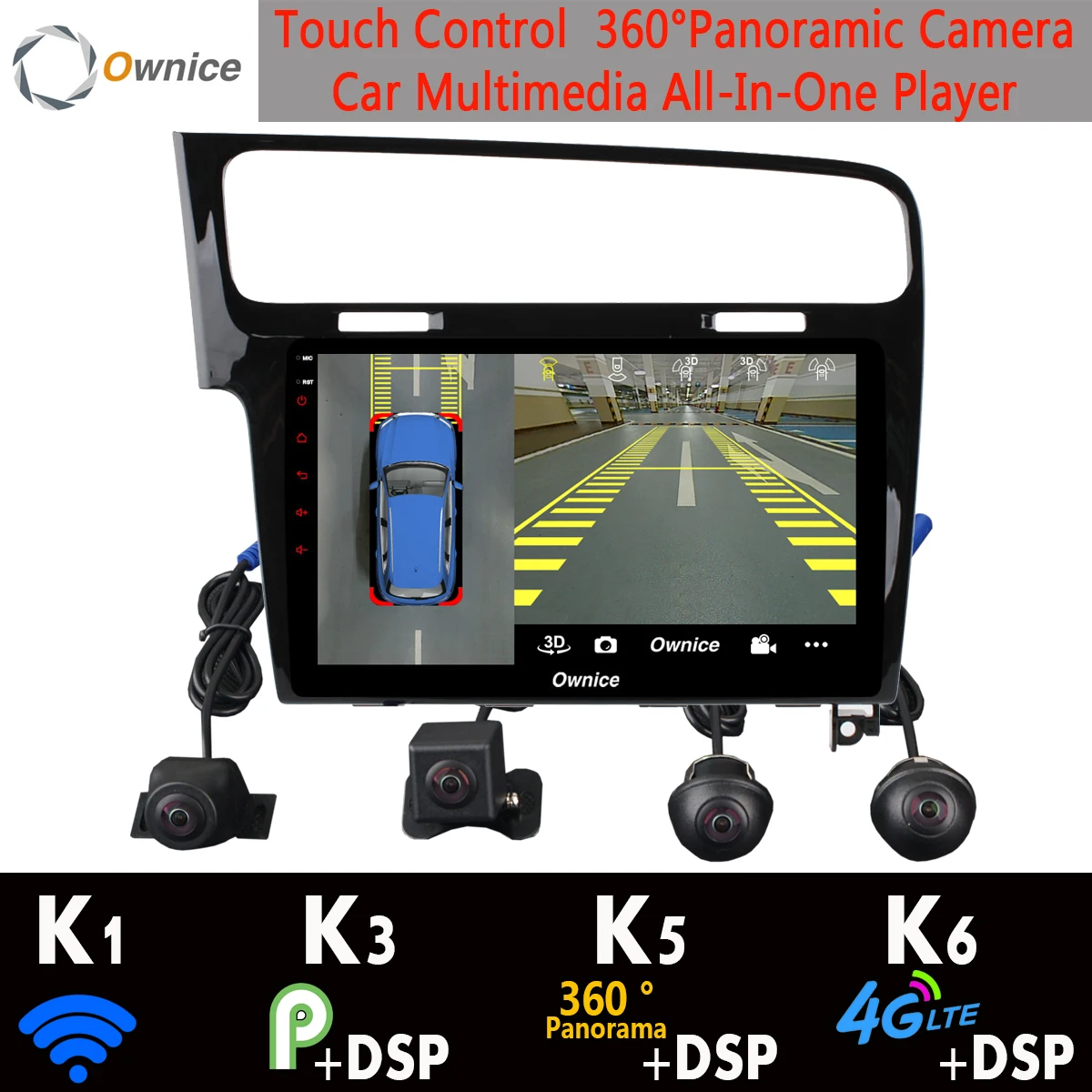 360 ° 4 ×камера 4G SIM Android 9 0 8 ядер + 64G DSP CarPlay автомобильный мультимедийный плеер для