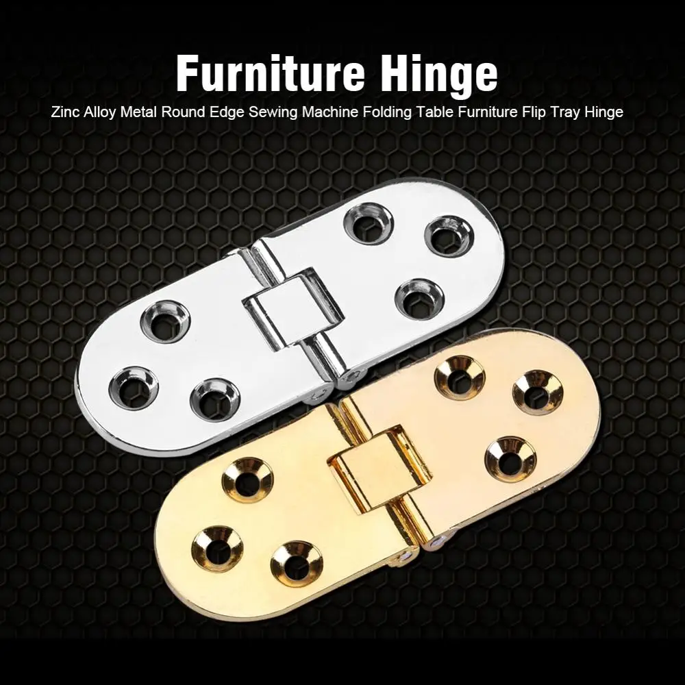 European Style Zinc Alloy Door Hinges 80*30mm Round Edge Sewing Machine Folding Table Hinge