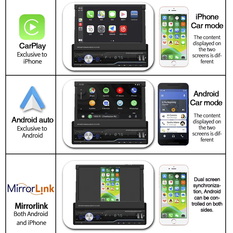 1 Din Apple Carplay Car Radio 