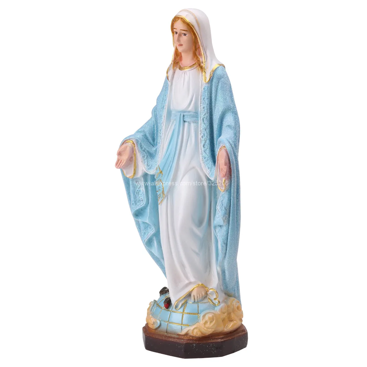 Virgin Mary Lady Lourdes Statue Holy Figure Decor Sculpture Statuary 30cm Height