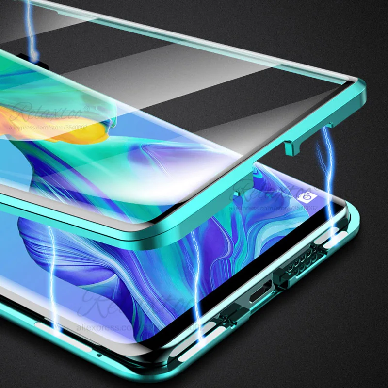 Металлический чехол для телефона huawei p30 lite pro Чехол 360 магнитный двусторонний закаленное стекло для huawey p 30 p30lite p30pro чехол