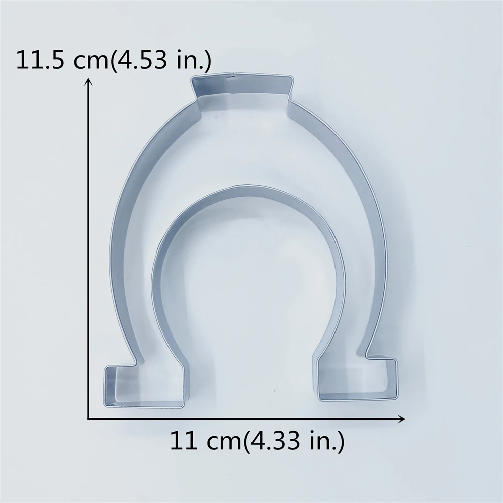 KENIAO Horseshoe Cookie Cutter-11.5 x 11 CM-St. Patrick's Day Biscuit Fondant Bread Sandwich Mold Stainless Steel