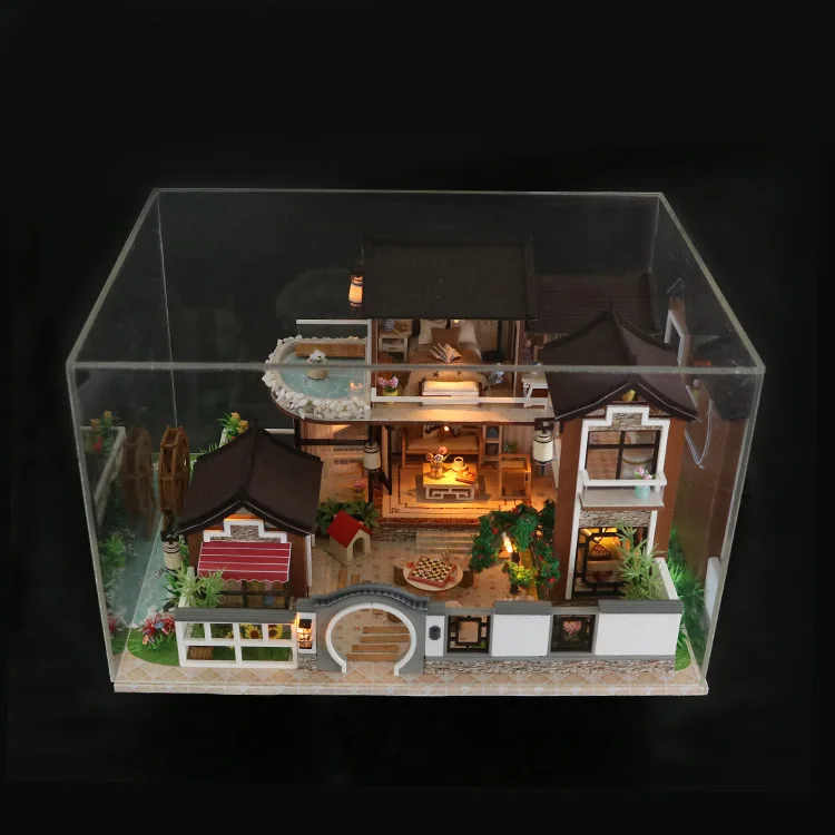 

Micro for Dream Town DIY Hut Wooden Toy Assembled Model Birthday Gift Toy