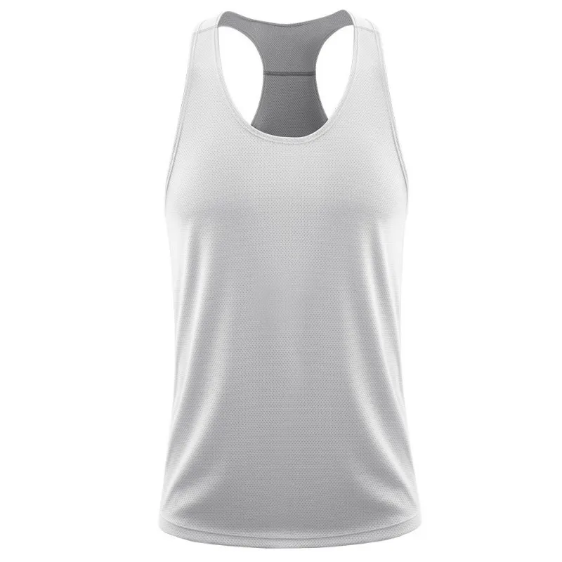 

Men Sports Vest Loose Casual Sleeveless Quick-drying Breathable Bottoming Round Collar Solid Color Vest For Fitness Workout