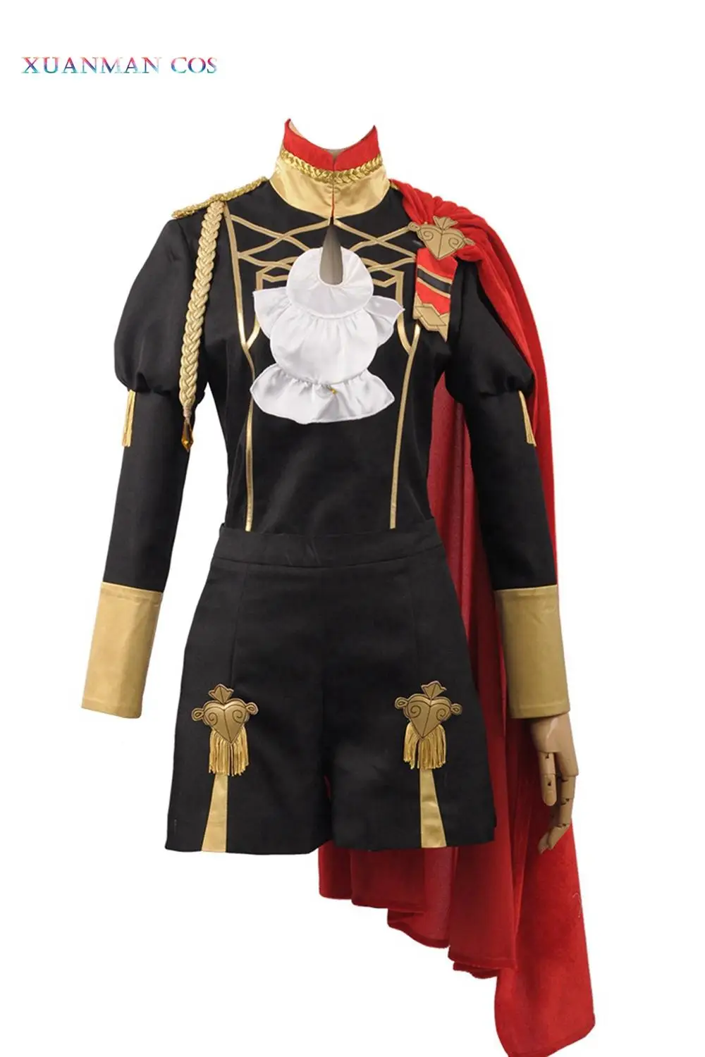 Fire Emblem: Three Houses Edelgard Cool Turtleneck Jacket Shorts Red Short Cloak Stocking Cosplay Costume image 2