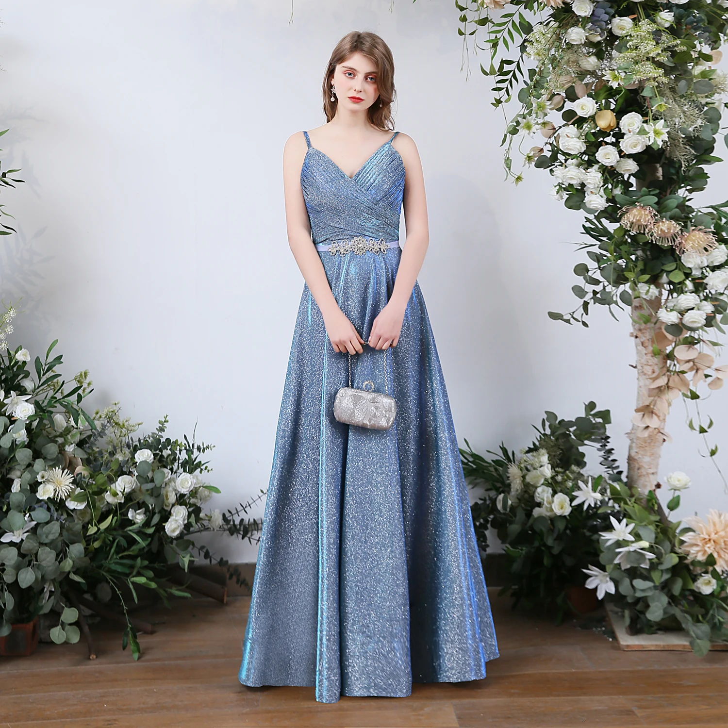 SSYFashion, новинка, сверкающее вечернее платье, сексуальное, v-образный вырез, открытая спина, серый, синий, Seqins, пояс, длина до пола, выпускной, официальное, вечернее платье, Vestidos