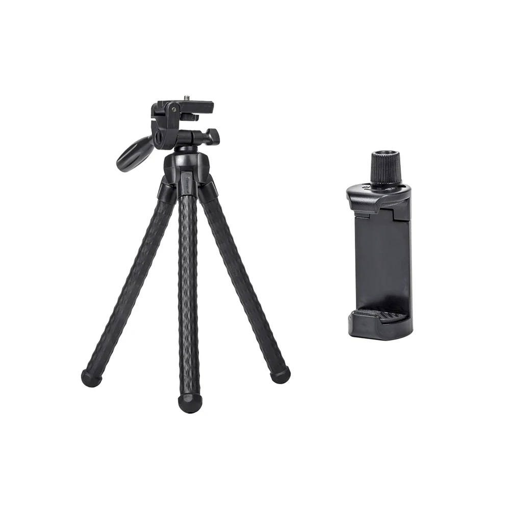 DSLR камера с вращающейся на 360 градусов шаровой головкой, Bluetooth, осьминог, штатив, для улицы, селфи-Палка для смартфона, гибкий монопод, кронштейн - Цвет: Tripod Phone Clip