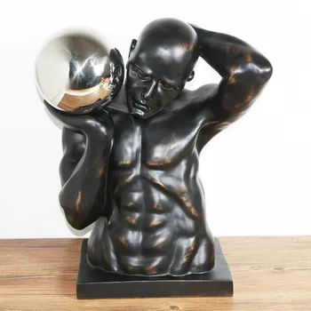 

WU CHEN LONG Nordic Abstract Thinker Statue Hercules Figure Lift Art Sculpture Resin Crafts Classical Home Decoration R2694
