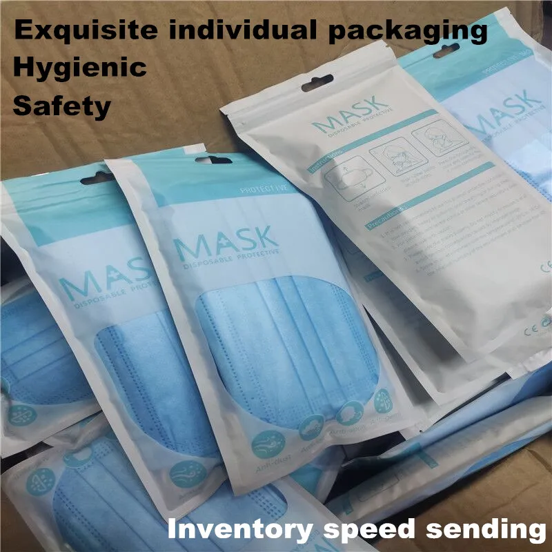 

Boxed Masks Individually packed 50pcs 100pcs Mask Disposable Non-Woven 3 Layer Filter Anti-dust Mascarilla Maschera usa e getta