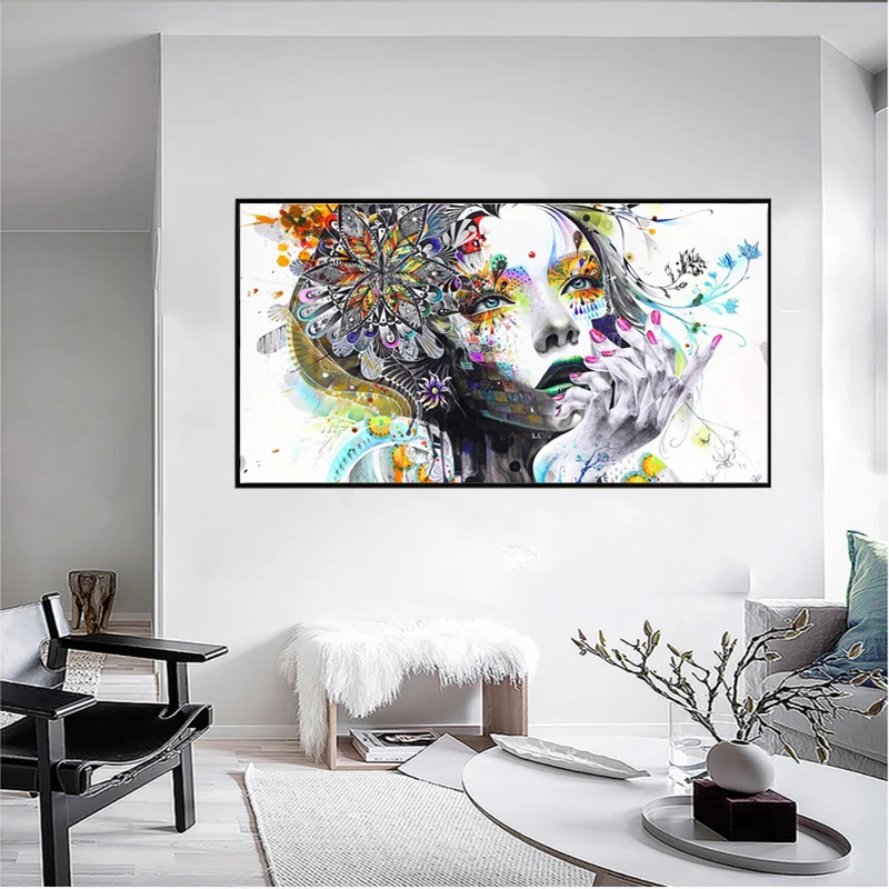 

SELFLESSLY Graffiti Street Art Decorative Painting Flower and Girl Wall Art Prints On Canvas Prints Posters Unframed Pictures