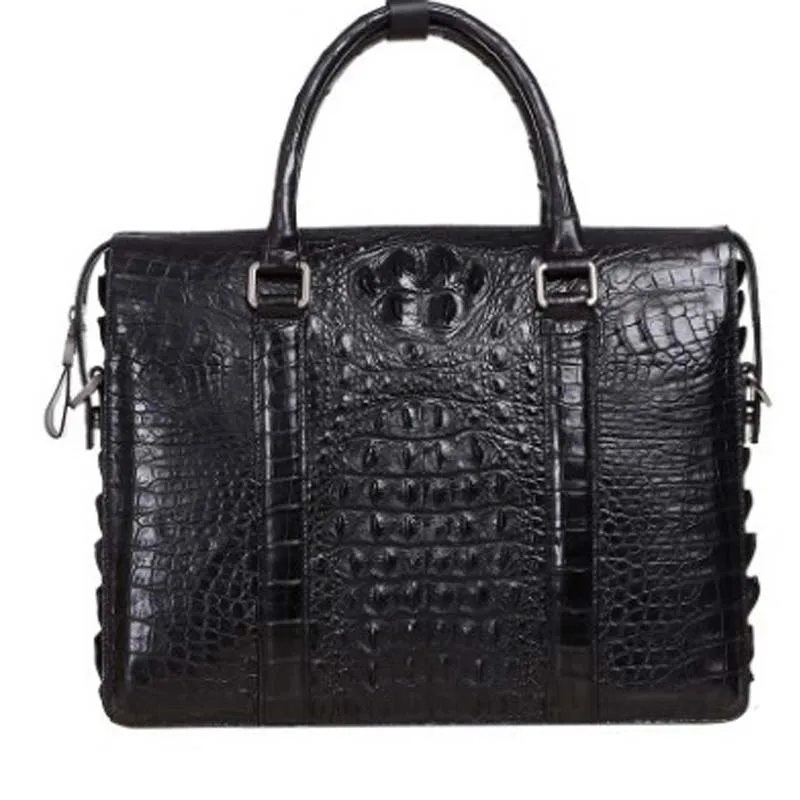 

LINSHE Hot style crocodile Men's handbags new tide men handbag Inclined shoulder bag Genuine leather business men bag