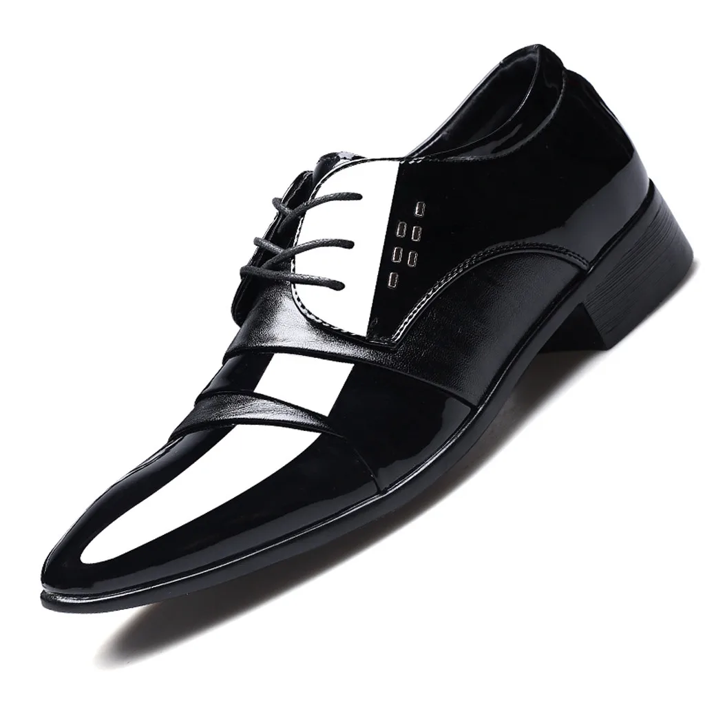 Новинка; классическая мужская обувь; Роскошная брендовая мужская обувь из лакированной кожи; Цвет Черный; Свадебная обувь; Туфли-оксфорды с острым носком; модная обувь; большие размеры
