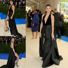 Вечернее платье знаменитостей с глубоким v-образным вырезом без рукавов, длинное вечернее платье на заказ, большие размеры