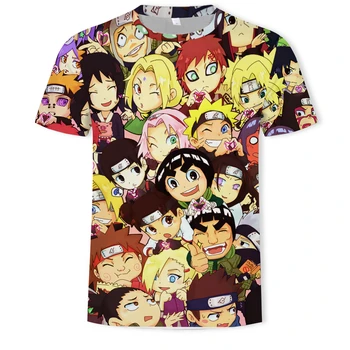

Anime short-sleeved T-shirt Naruto Brand unisex casual 0-neck 3d print T-shirt Naruto Summer Fashion Streetwear Tops Large size