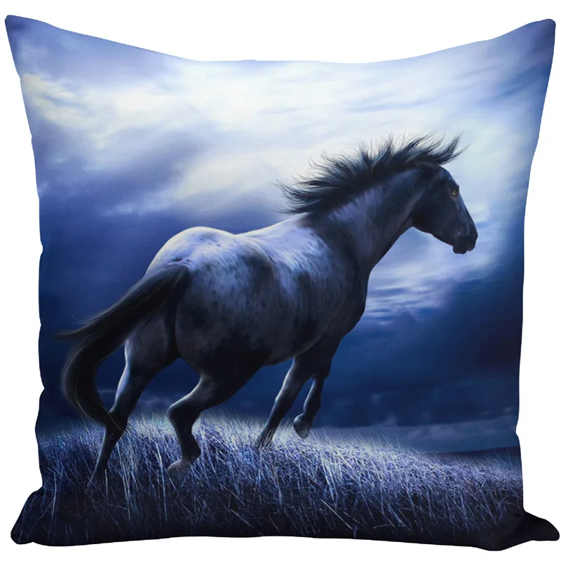 Накидка подушка Bts Чехол 45x45 с животным рисунком войны белые лошадью наборы