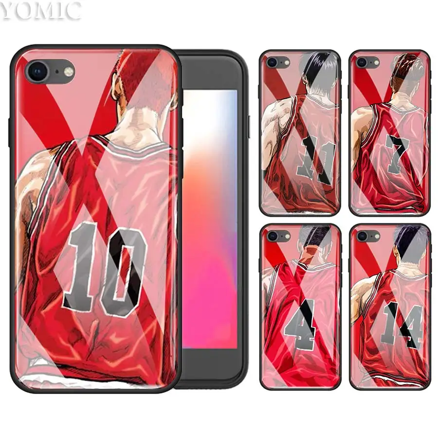 

Slamdunk Basketball Case for iPhone XS Max XR X 7 7S 8 6 6S Plus Black TPU Bags + Tempered Glass Phone Cover Housing Hull
