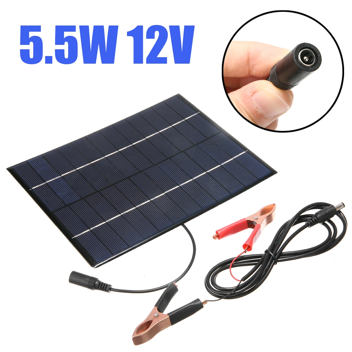 Solar Panel Power Module Battery Charger Car Boat Auto Camp Motorcycle Electrical Solar Panel 5.5W 12V