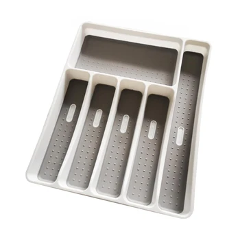 

Kitchen Tableware Storage Box Spoons Chopsticks Set Organizer With 6-grid Cutlery Tray Kitchen Accessories Tableware Organizer