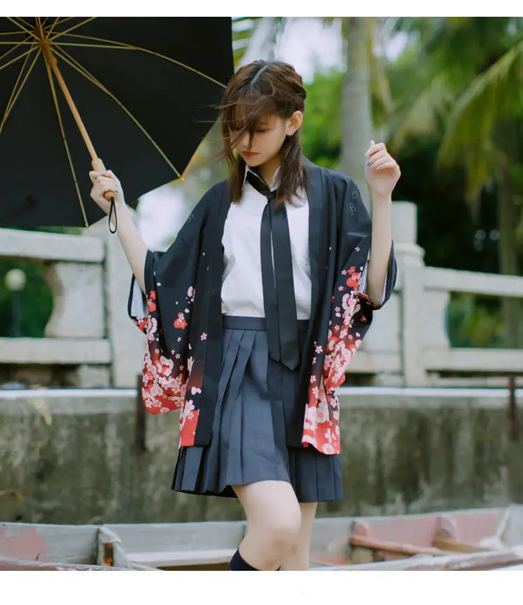 Anime Printing Japanese Kimomo Traditional New Thin Loose Cardigan Kimono Women Plus Size Causl Coat Top Sunscreen Clothes