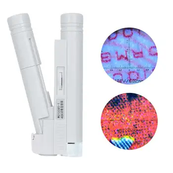 

40X Illuminated Portable Handheld Microscope Jewe Magnifiers Jewelry Loup Reading Scale Magnifying Glass with Led Lights