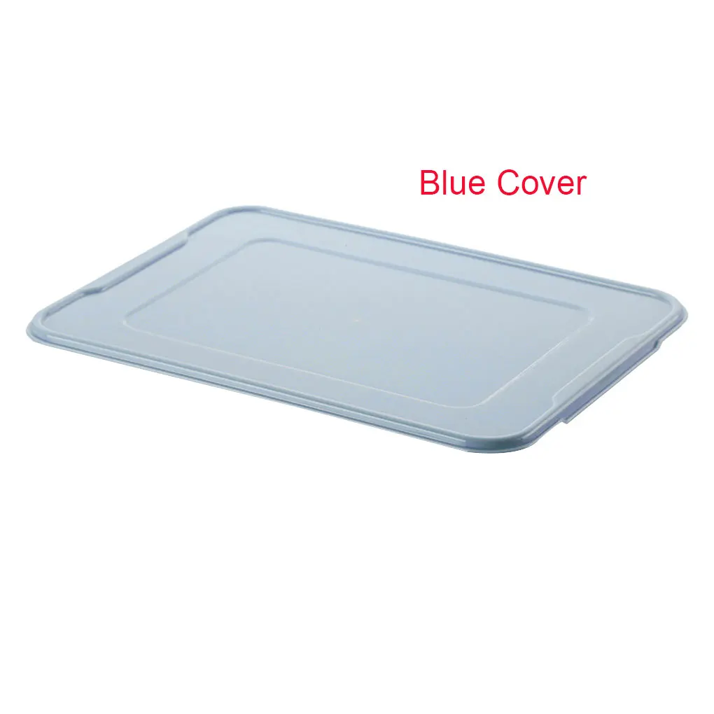 Кухонный Контейнер для пищевых продуктов пластиковая для вареников коробка для хранения прозрачный холодильник контейнер держатель - Цвет: blue cover