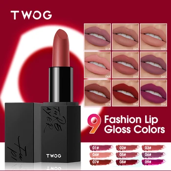 

TWOG Lipsticks 9 Colors Matte Love Velvet Waterproof Long Lasting Easy to Wear Matte Lipstick Cosmetic Lip Gloss Makeup